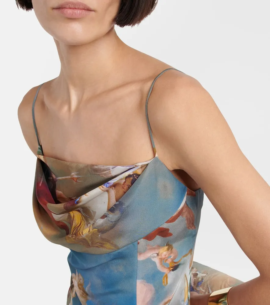Balmain Printed silk maxi dress