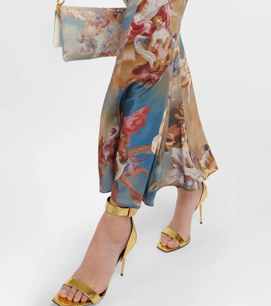 Balmain Printed silk maxi dress