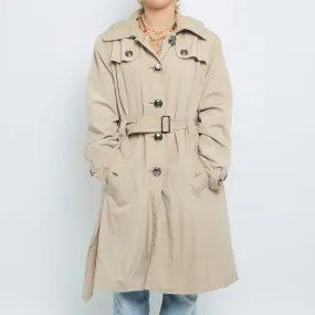 Beige Hooded Belted Trench Coat - UK 14