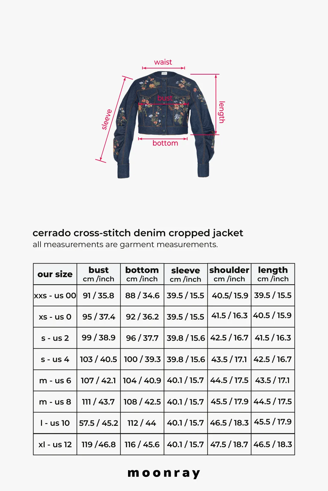 Cerrado cross-stitch denim cropped jacket