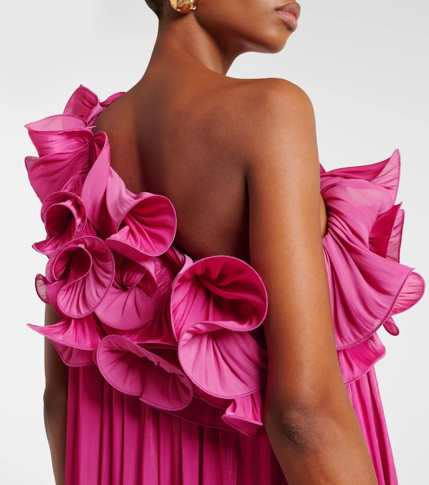 Costarellos Charmain ruffled georgette gown