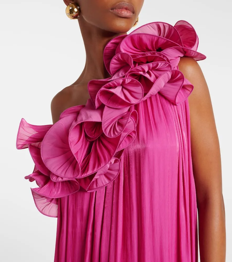 Costarellos Charmain ruffled georgette gown