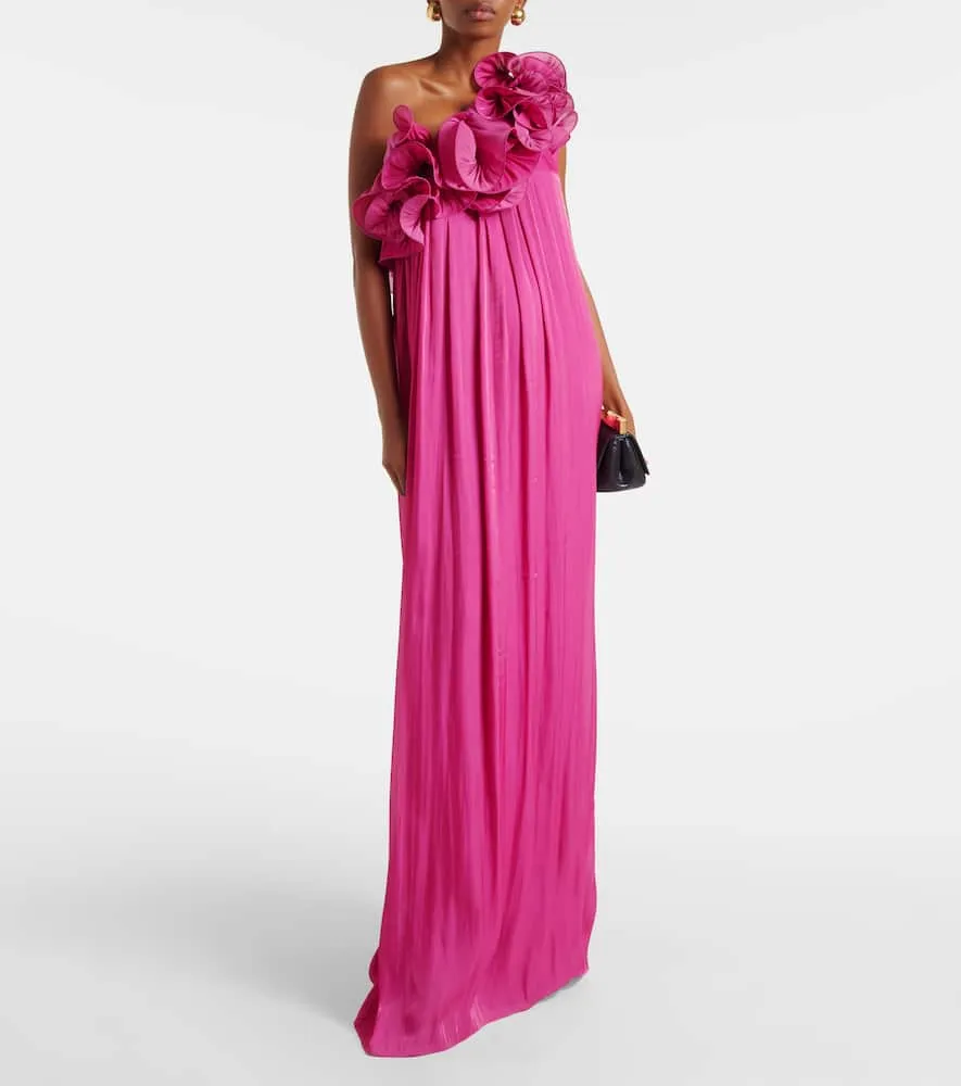 Costarellos Charmain ruffled georgette gown