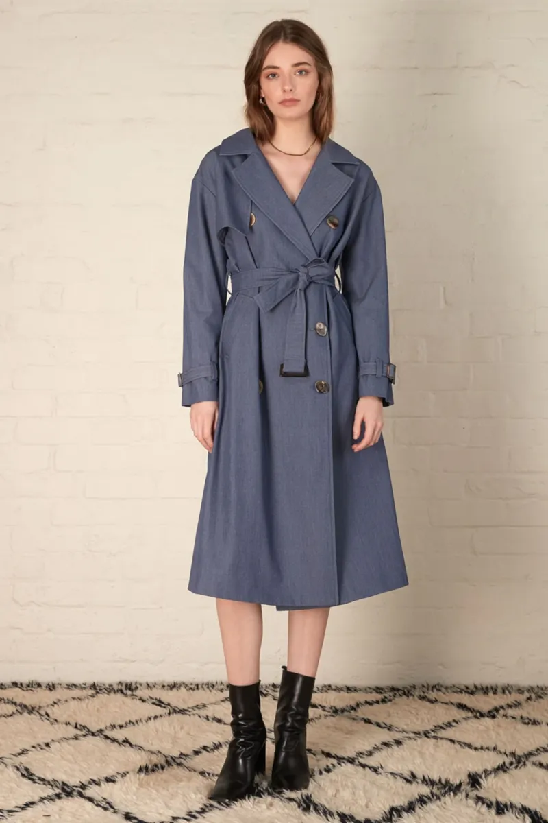 Esmaee - Parker Trench Coat Demin Blue