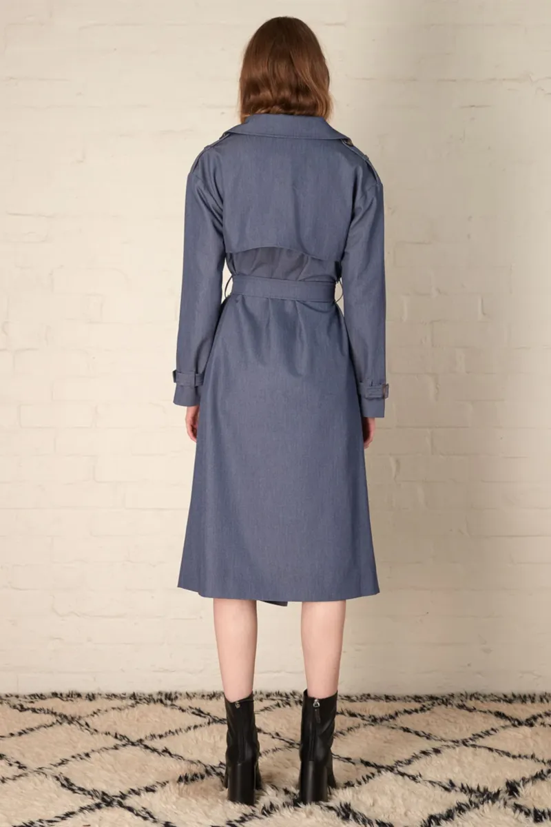 Esmaee - Parker Trench Coat Demin Blue
