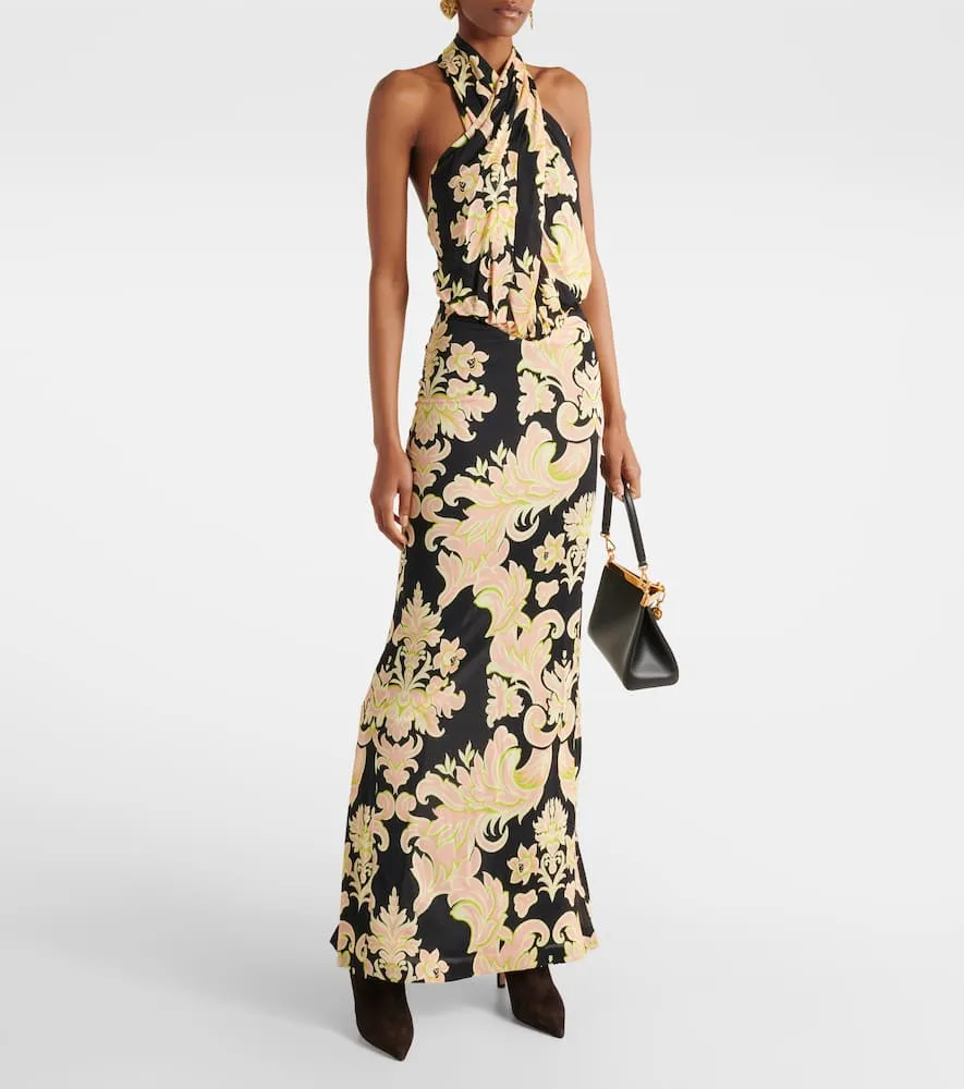 Etro Halterneck printed maxi dress