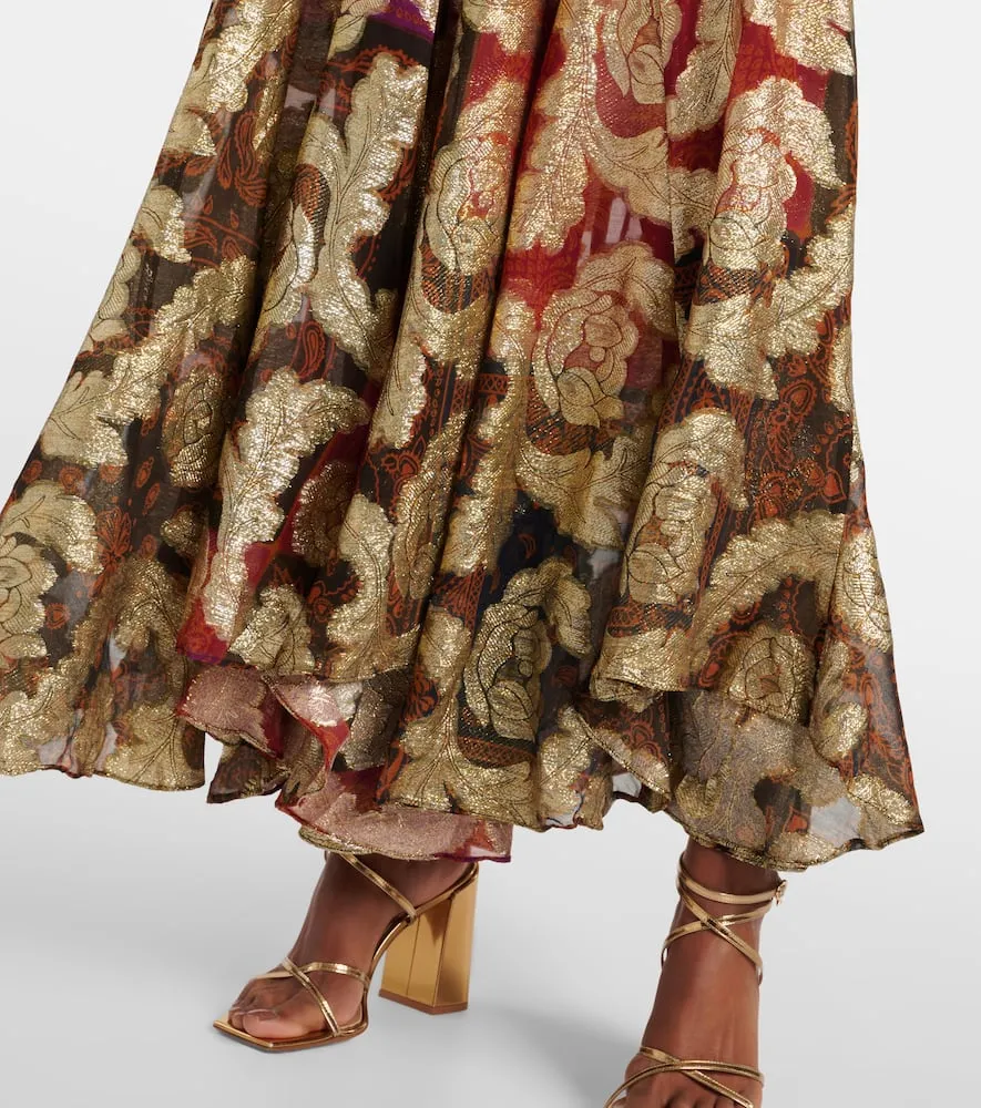 Farm Rio Lam√É¬© jacquard maxi dress