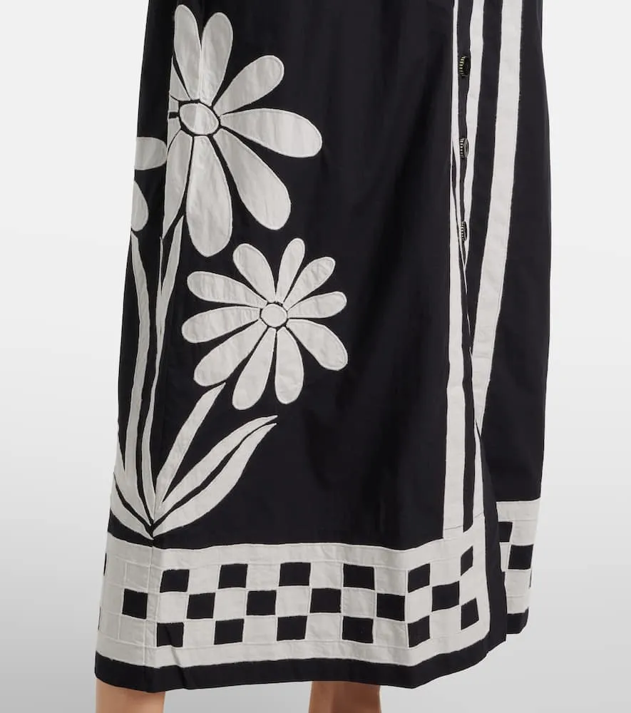 Farm Rio Nature Black printed cotton maxi dress