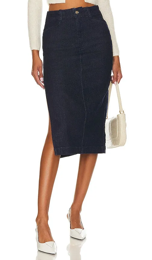 Favorite Daughter Mischa Skirt in Denim-Dark
