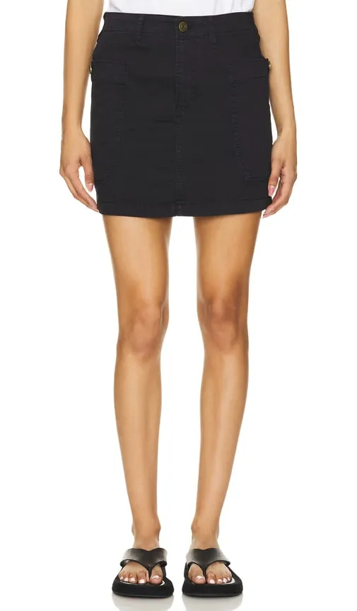 FRAME Cargo Mini Skirt in Black