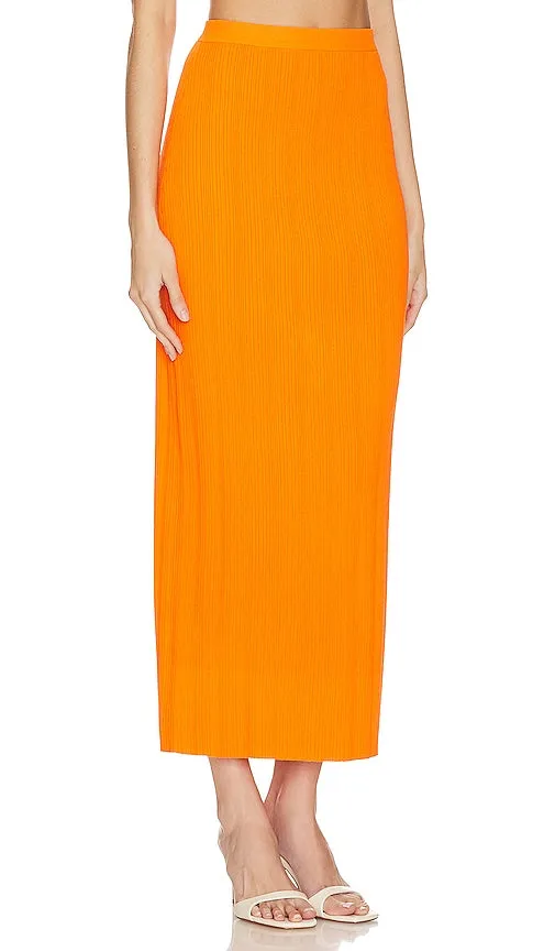 FRAME Mixed Rib Cutout Skirt in Orange
