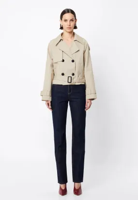 Franklin Cropped Trench - Natural