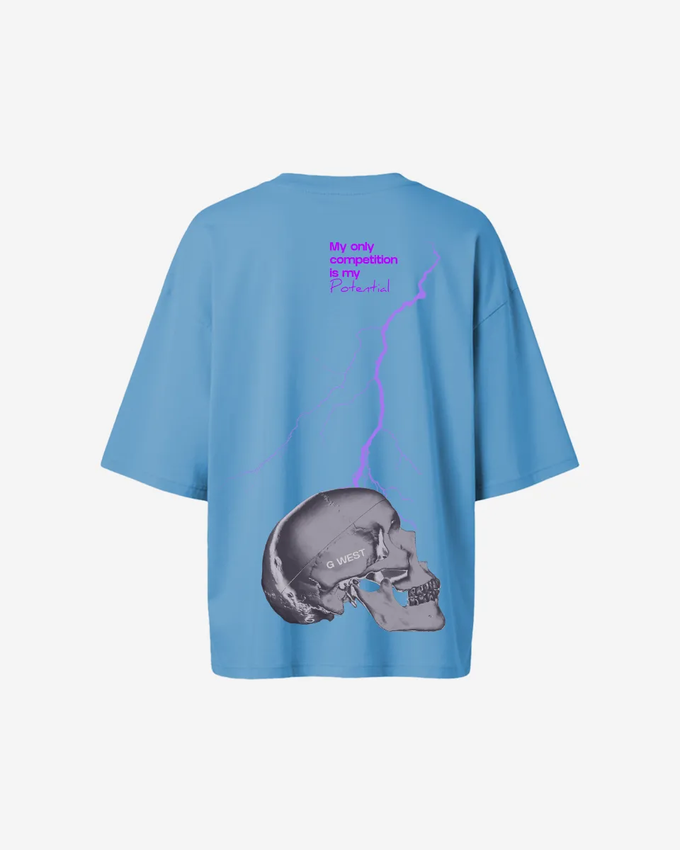 G West Oversized Lighting Skull Tee - Women