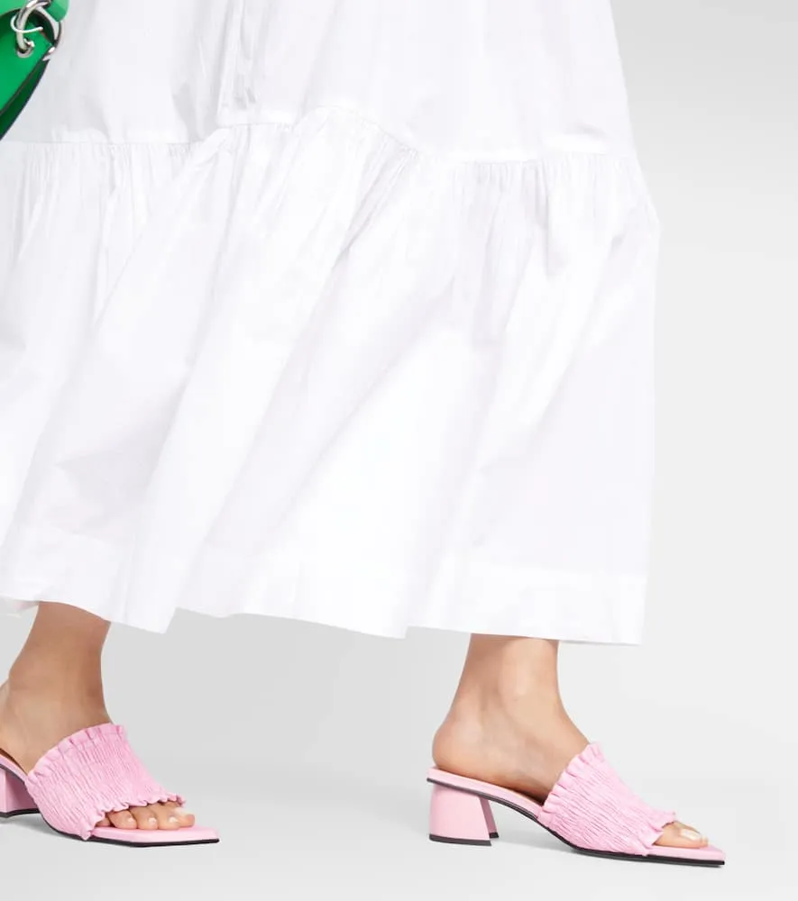 Ganni Smocked cotton poplin maxi dress