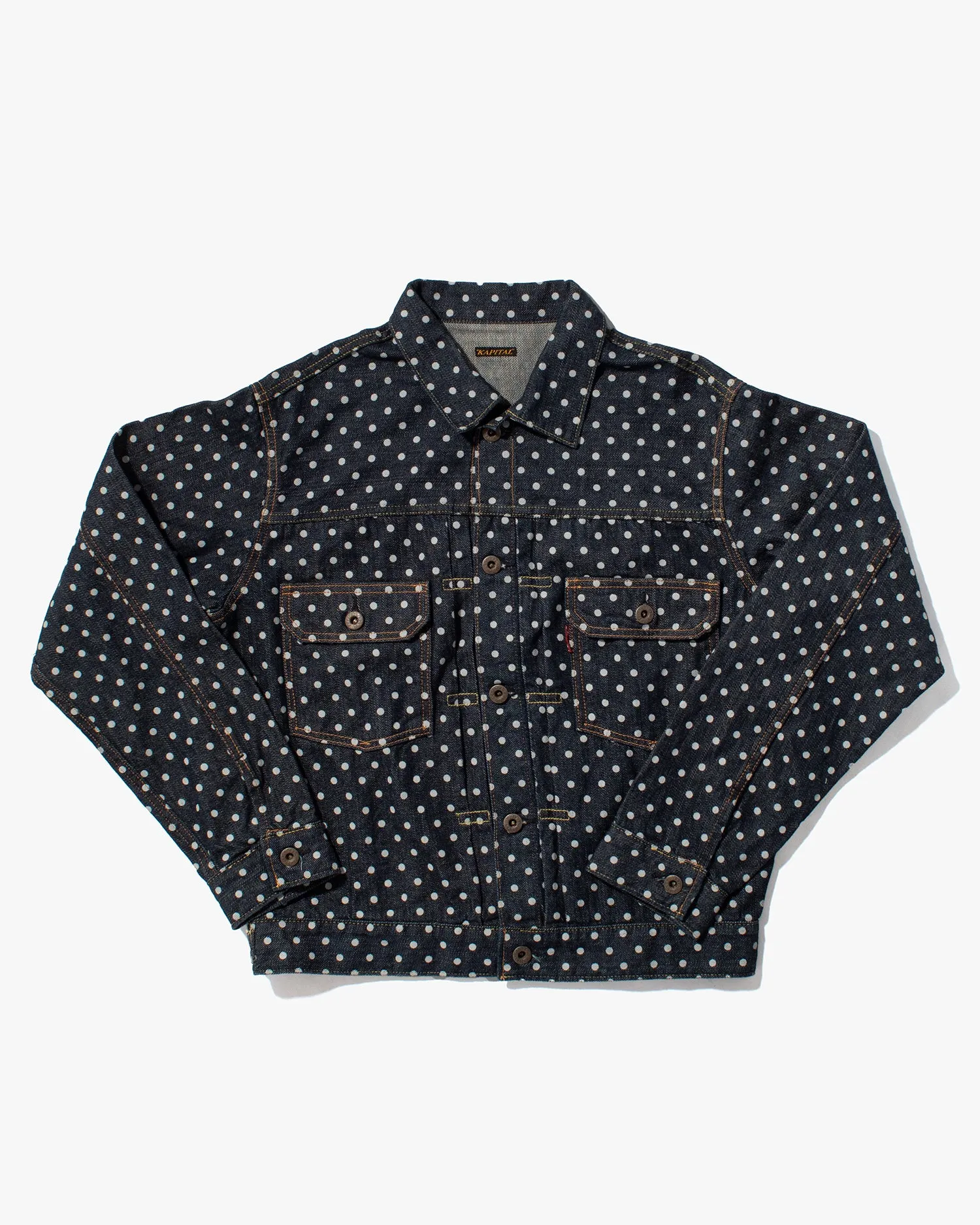 Japanese Repro, Type III Denim Jacket, Kapital, White Polka Dot - M