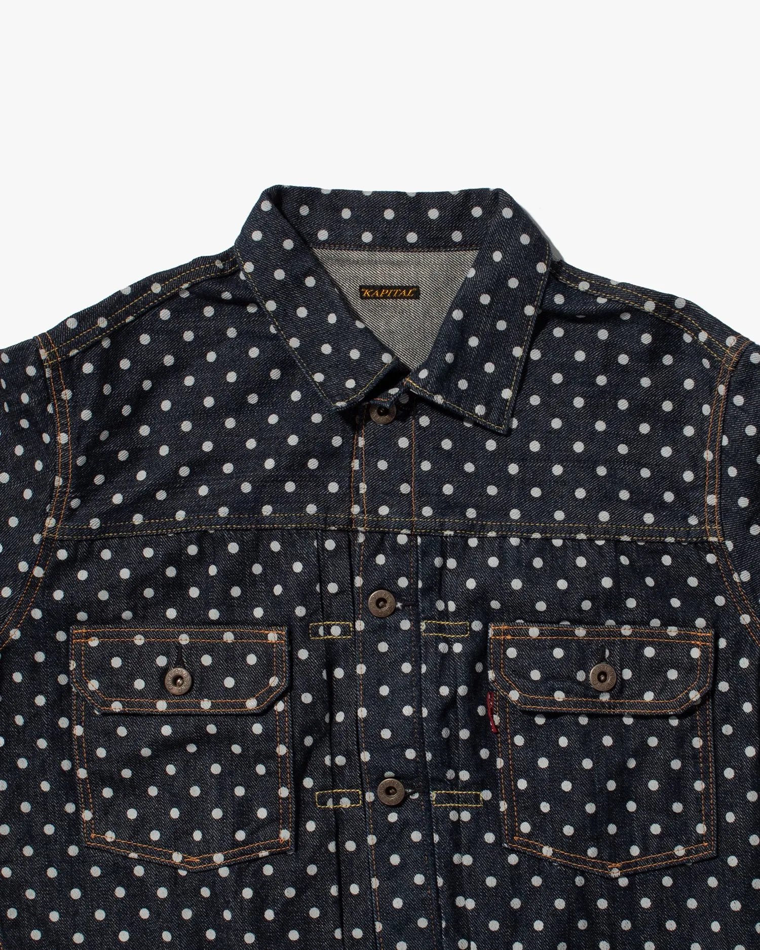 Japanese Repro, Type III Denim Jacket, Kapital, White Polka Dot - M