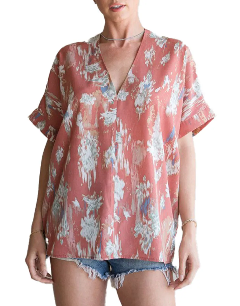 Jodifl Boxy Print V-Neck