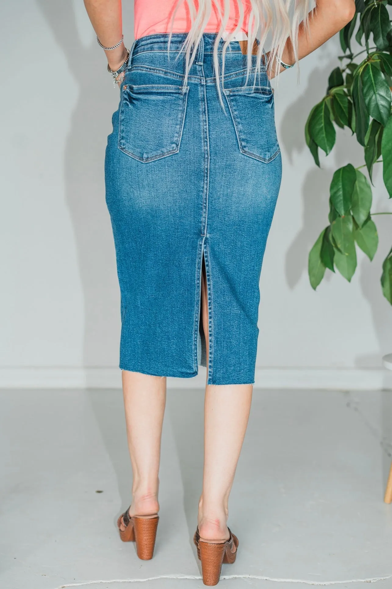 Judy Blue High Waisted Mid Length Skirt FINAL SALE