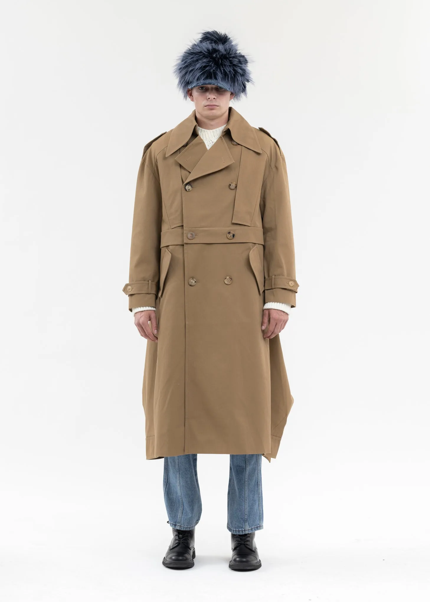 KHAKI DETACHABLE TRENCH COAT