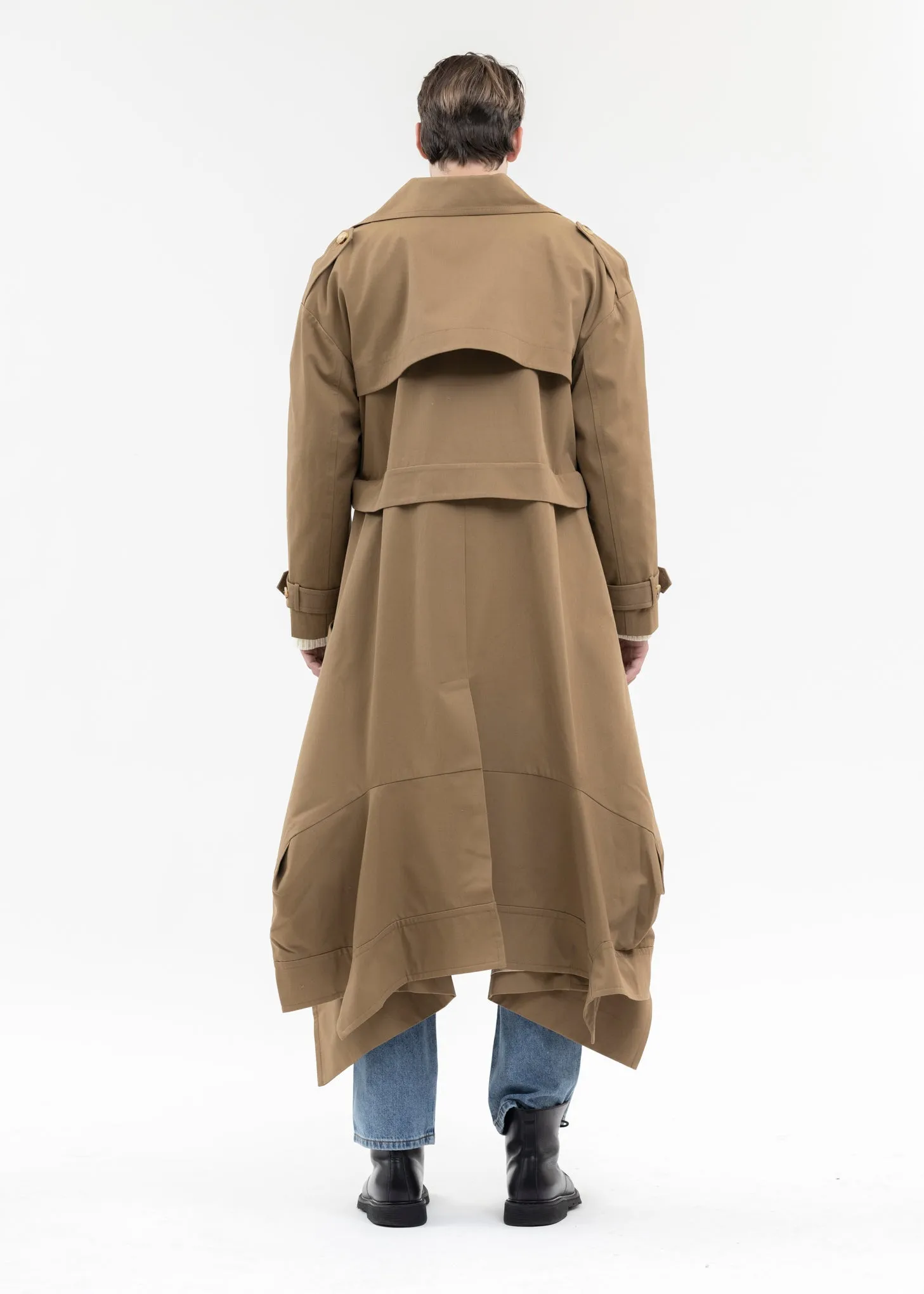 KHAKI DETACHABLE TRENCH COAT