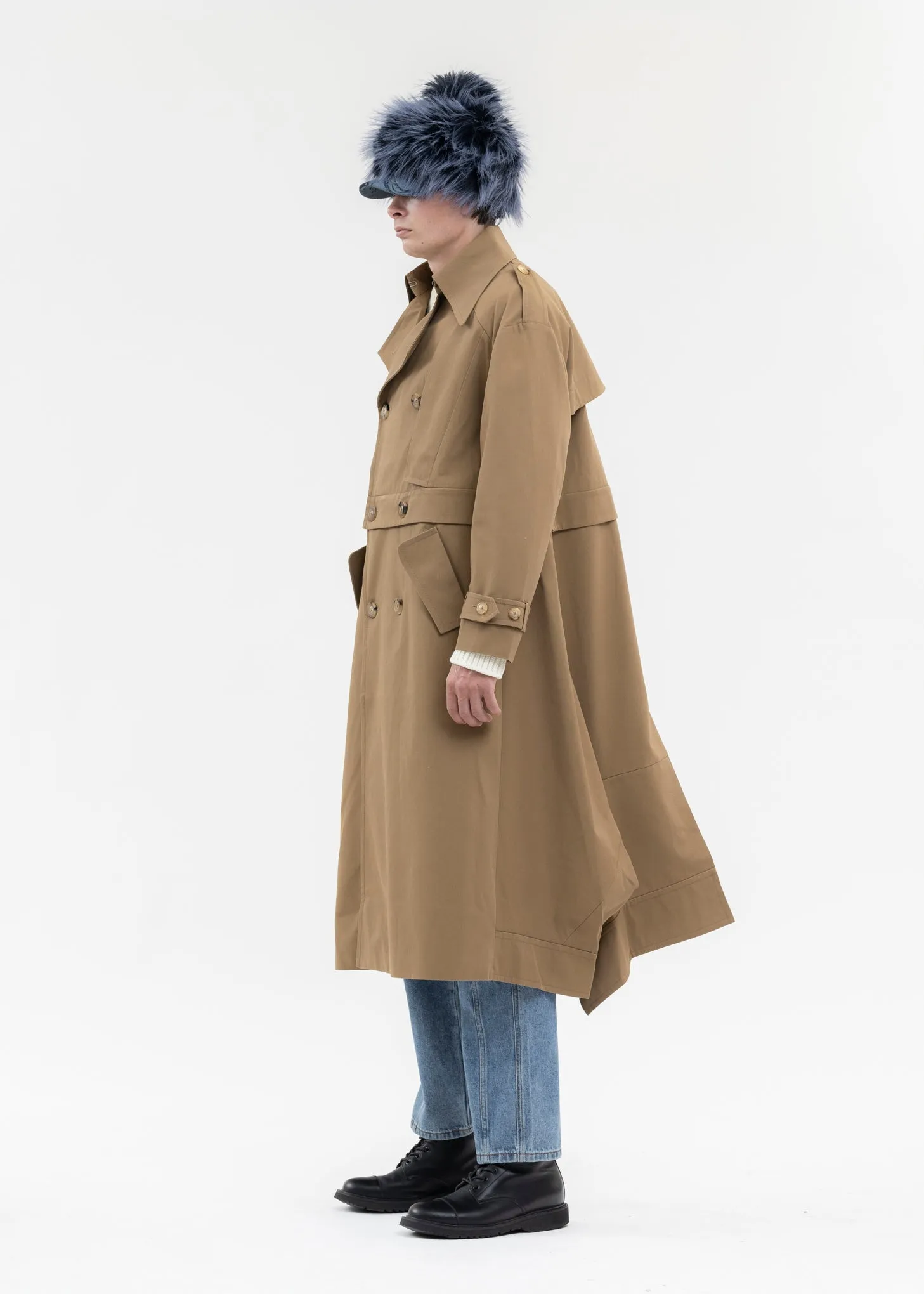 KHAKI DETACHABLE TRENCH COAT