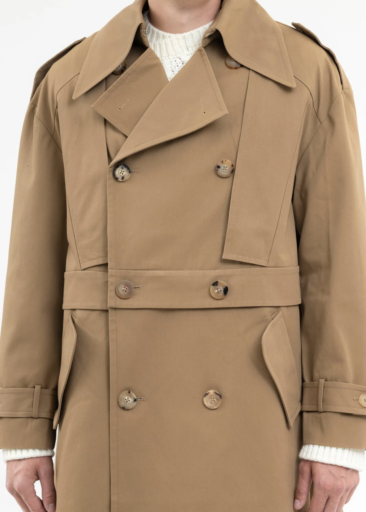 KHAKI DETACHABLE TRENCH COAT