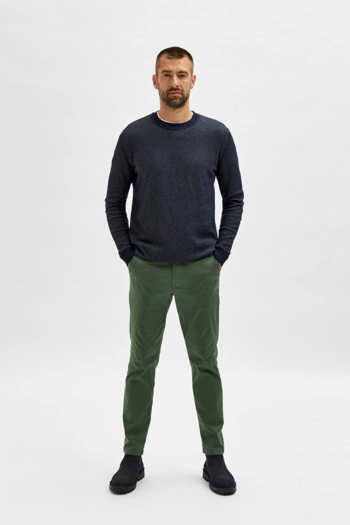 Miles Flex Chino Pants - Bronze Grønn (økologisk bomull)