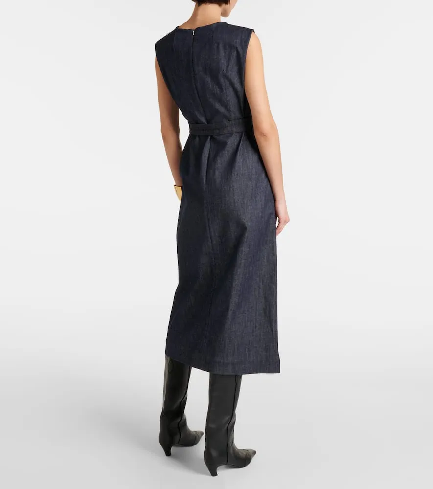'S Max Mara Cotton-blend denim shift dress