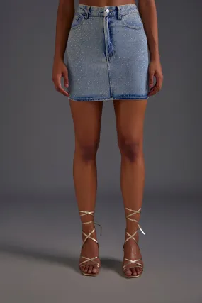 Studded Denim Skirt