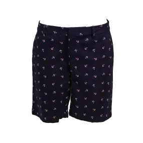 Tommy Hilfiger Women's Anchor Print Bermuda Shorts Navy Blue Pink White Size 4