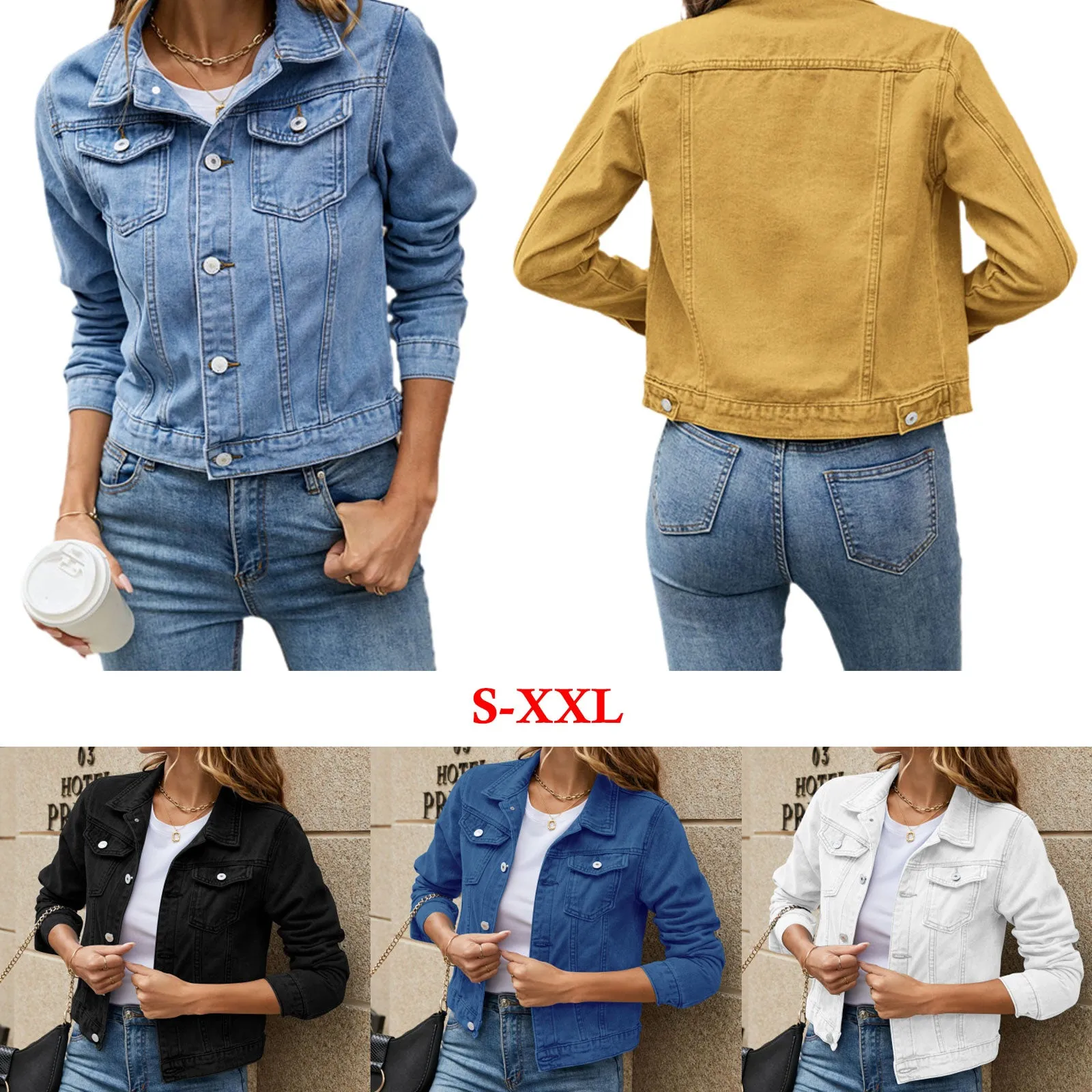 Women's Denim Jackets Fashion Female Casual Long Sleeve
