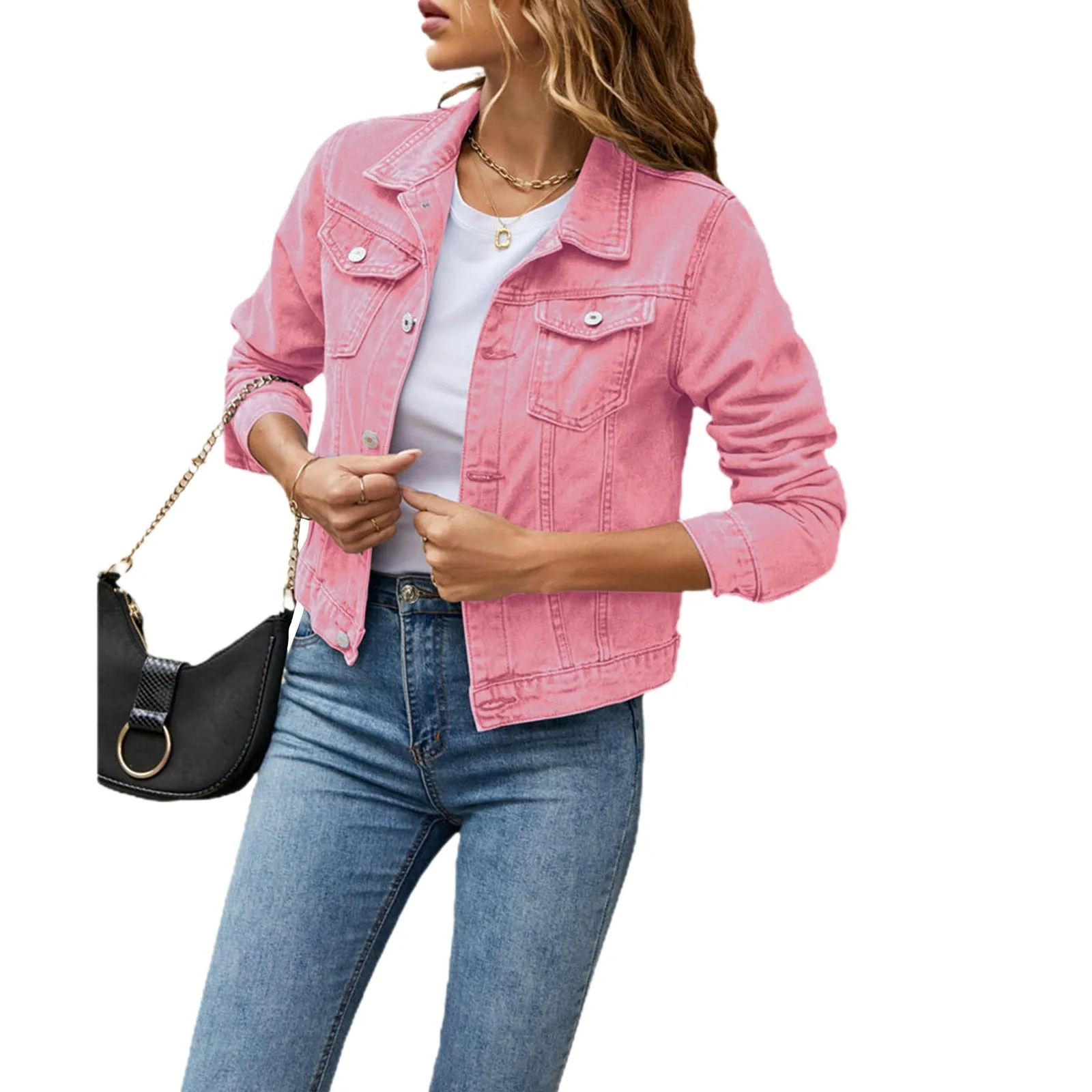 Women's Denim Jackets Fashion Female Casual Long Sleeve